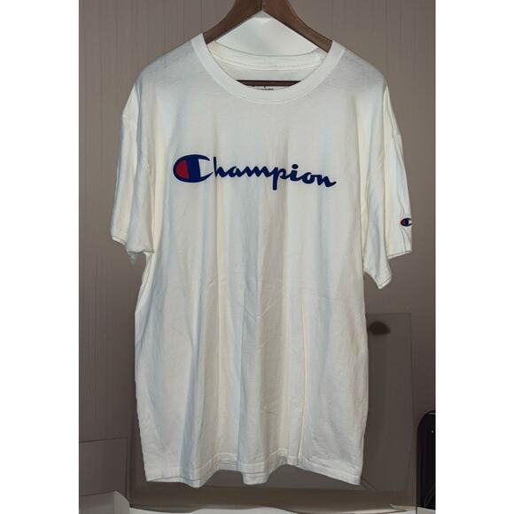 Authentic Champion Men's Jersey Script Logo Short Sleeves T-Shirt XL - Picture 1 of 7